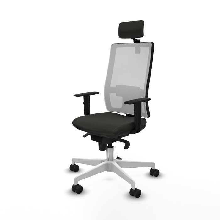 PIQUERAS Y CRESPO Silla de oficina Horna con mecanismo Sincro, Negro y Blanco