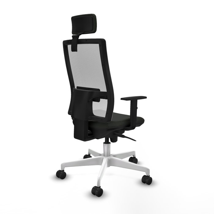 PIQUERAS Y CRESPO Silla de oficina Horna con mecanismo Sincro, Negro y Blanco
