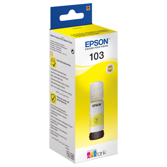 Epson Tinta Original 103 Amarillo C13T00S44A para Impresoras L1110, L3110, L3100 (70ml)