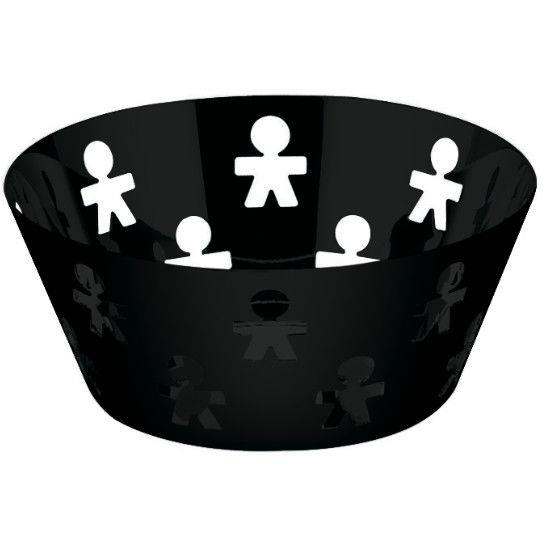 Alessi AKK04 B GIROTONDO Cesto Redondo Acero y Resina Negro 20.5cm Alessi AKK04 B GIROTONDO Cesto Redondo Acero y Resina Negro 20.5cm