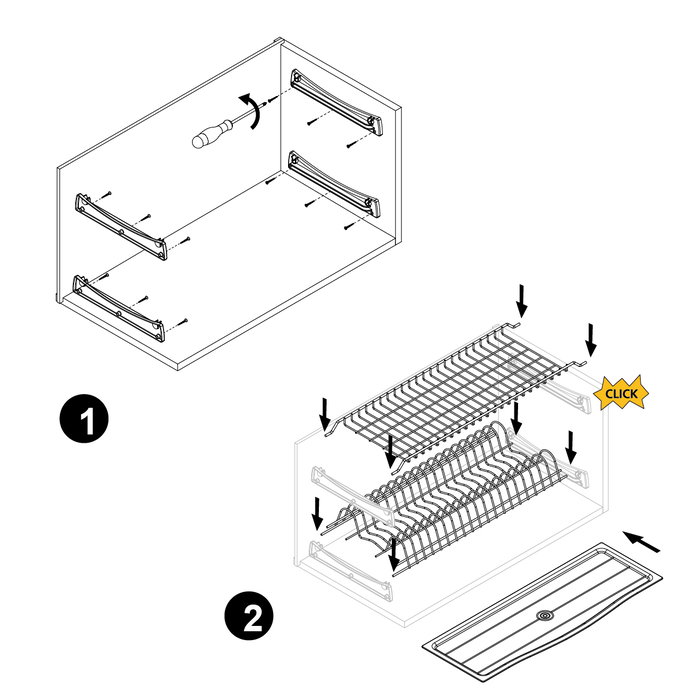 Emuca Escurreplatos para módulos altos Suprastar, módulo 800mm, Acero, Cromado