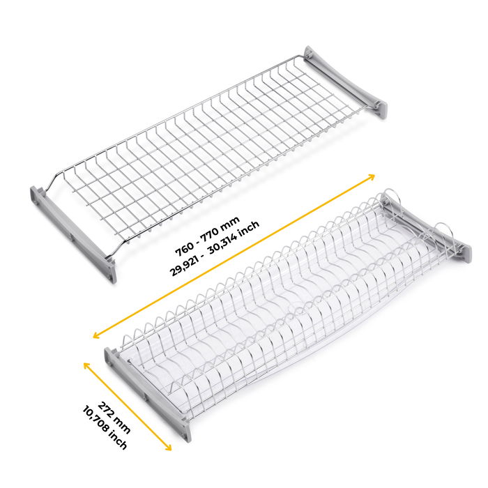 Emuca Escurreplatos para módulos altos Suprastar, módulo 800mm, Acero, Cromado