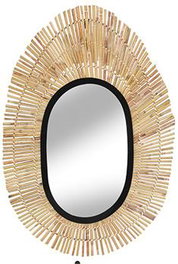 DKD Home Decor Espejo de Ratán Natural 63x92 cm