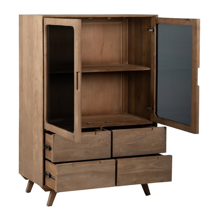 Armario Natural Madera de Mango Salón 107 X 40,50 X 142 cm