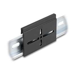DeLOCK Clip de Montaje de Aluminio para Riel DIN 70 x 47.8 mm, Negro, Referencia 67145