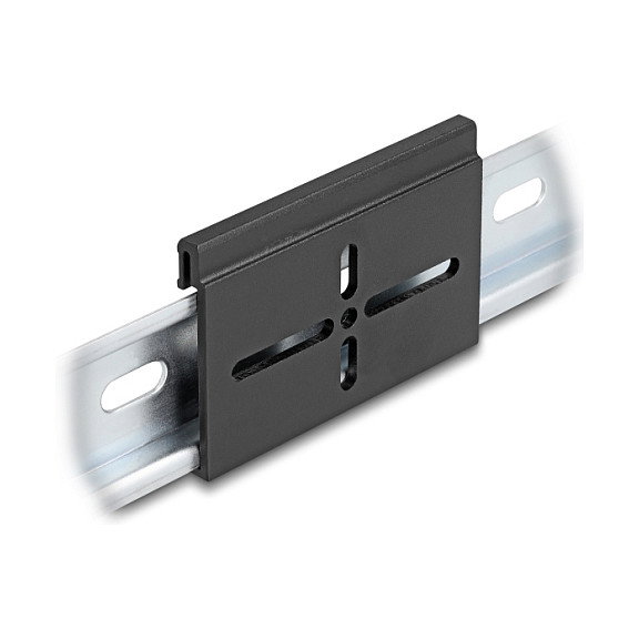 DeLOCK Clip de Montaje de Aluminio para Riel DIN 70 x 47.8 mm, Negro, Referencia 67145 DeLOCK Clip de Montaje de Aluminio para Riel DIN 70 x 47.8 mm, Negro, Referencia 67145