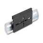 DeLOCK 67145 Clip de montaje de aluminio para riel DIN 70,0 x 47,8 mm, negro