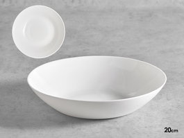 Vivalto Plato Hondo Liso Opal Blanco 20 cm Apto Lavavajillas Microondas (Set de 24)
