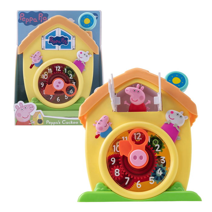 Deqube Reloj de Cuco Juguete Peppa Pig La Casita en la Colina Interactivo para Aprender la Hora "Peppa O'clock" con Campana, Chimenea y Personajes Móviles para Niños +18 Meses Deqube Reloj de Cuco Juguete Peppa Pig La Casita en la Colina Interactivo para Aprender la Hora "Peppa O'clock" con Campana, Chimenea y Personajes Móviles para Niños +18 Meses