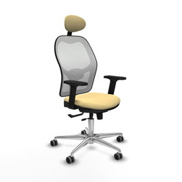 PIQUERAS Y CRESPO Silla de oficina Jorquera Sincro/Traslack Crema y Blanco