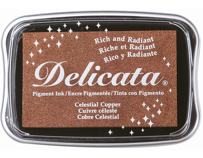 Tsukineko Almohadilla de tinta DELICATA cobre celestial metálica brillante 95x65mm Tsukineko Almohadilla de tinta DELICATA cobre celestial metálica brillante 95x65mm