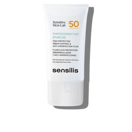 Sensilis Photocorrection PURE 50 - Fluido Seborregulador de Alta Protección SPF50+ para Pieles Grasas con Imperfecciones, Efecto Matte y Corrección de Rojeces, 40 ml