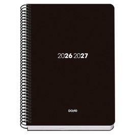 Agenda Escolar (2026-27) Dohe Basic Element Espiral Tapa Pp A5 S/V Negro