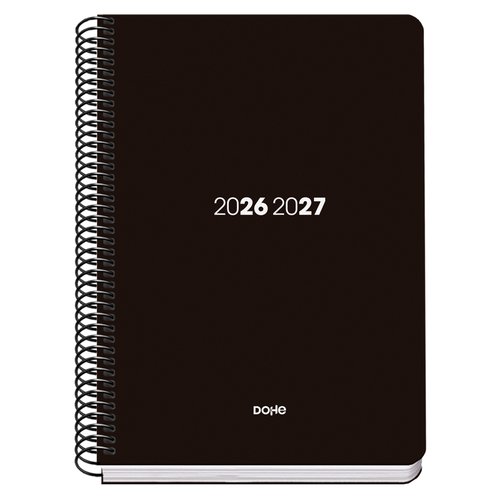 Agenda Escolar (2026-27) Dohe Basic Element Espiral Tapa Pp A5 S/V Negro Agenda Escolar (2026-27) Dohe Basic Element Espiral Tapa Pp A5 S/V Negro