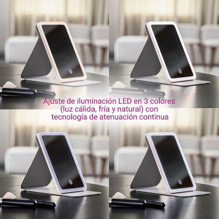 Medisana ESPEJO LED PORTATIL MEDISANA - RECARGABLE 3 TONOS DE LUZ - SENSOR