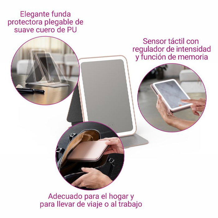 Medisana ESPEJO LED PORTATIL MEDISANA - RECARGABLE 3 TONOS DE LUZ - SENSOR