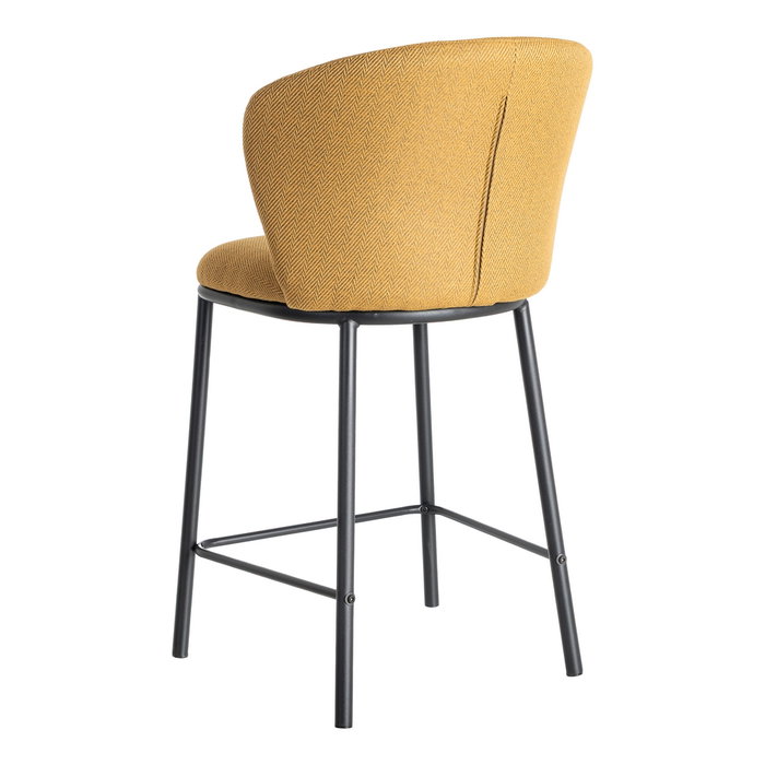 Taburete Espiga Mostaza Tejido-Metal 55 X 55 X 96 cm (Set de 2)