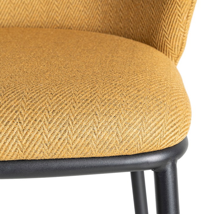 Taburete Espiga Mostaza Tejido-Metal 55 X 55 X 96 cm (Set de 2)