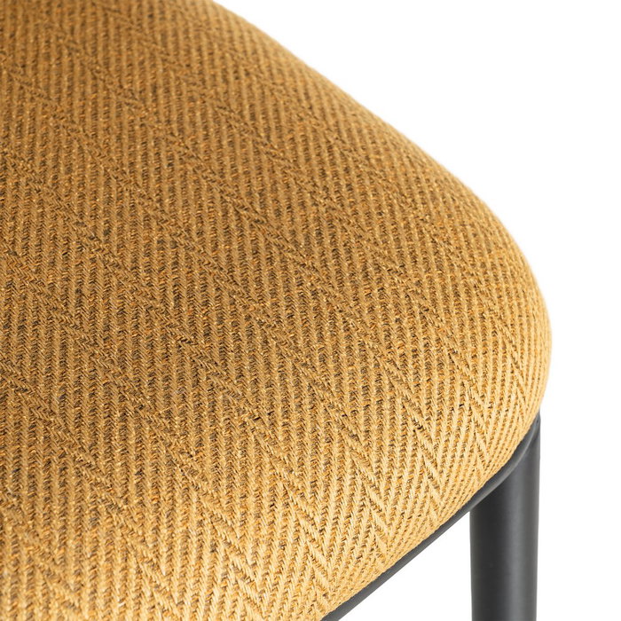 Taburete Espiga Mostaza Tejido-Metal 55 X 55 X 96 cm (Set de 2)