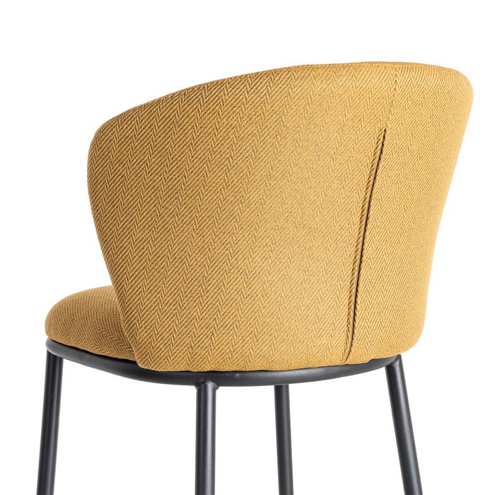 Taburete Espiga Mostaza Tejido-Metal 55 X 55 X 96 cm (Set de 2)