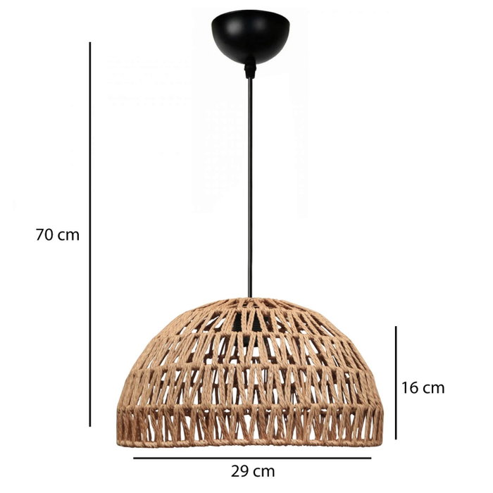 Opviq Lámpara de araña de cuerpo metálico con tapa de cuerda, altura ajustable, para decoración de interiores, 40W E27