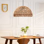 Opviq Lámpara de araña de cuerpo metálico con tapa de cuerda, altura ajustable, para decoración de interiores, 40W E27