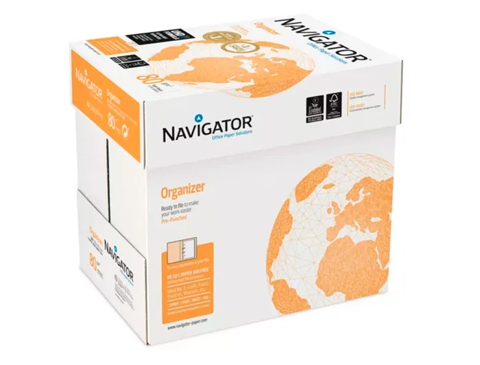 Navigator Papel Multiuso Din A4 80 Gramos 2 Taladros Paquete 500 Hojas para Ink-jet y Laser