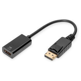 Digitus DA-70824 Adaptador DisplayPort a HDMI St/Bu 0,2m Activo DisplayPort Macho a HDMI Hembra Negro