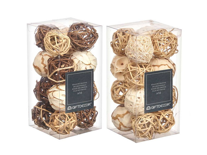 GIFTDECOR Set de 16 Bolas Pequeñas en 2 Modelos Surtidos