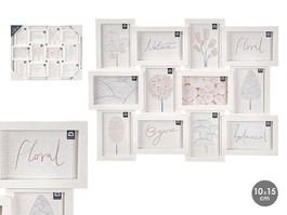 Giftdecor Portafotos para 12 Fotos 10x15 cm Color Blanco (Set de 4)
