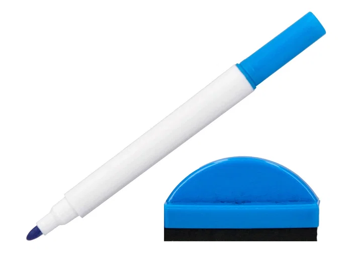 Liderpapel Pizarra Blanca 18x26 cm Doble Cara Lisa y Cuadriculada con Rotulador y Borrador