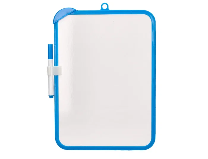 Liderpapel Pizarra Blanca 18x26 cm Doble Cara Lisa y Cuadriculada con Rotulador y Borrador