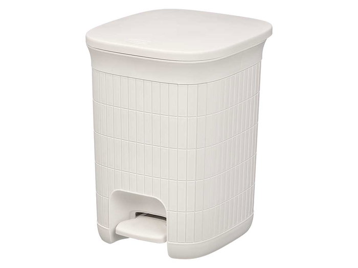 Stefanplast Papelera Domus Grande Blanca 20L con Apertura a Pedal y Cubo Extraíble, 27x38x31 cm (Set de 6)