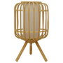 DKD Home Decor Lámpara de Sobremesa Bambú y Poliéster Natural/Blanco