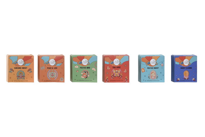 DKD Home Decor Incienso Cono Multicolor 8 x 8 x 12 cm Set de 60