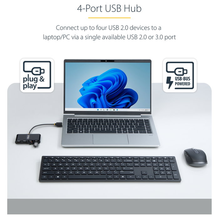 StarTech.com Hub USB 2.0 de 4 Puertos ST4200MINI2-USB-HUB Negro StarTech.com Hub USB 2.0 de 4 Puertos ST4200MINI2-USB-HUB Negro