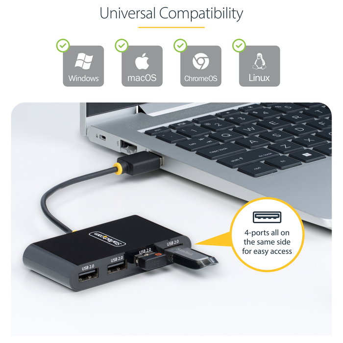 StarTech.com Hub USB 2.0 de 4 Puertos ST4200MINI2-USB-HUB Negro StarTech.com Hub USB 2.0 de 4 Puertos ST4200MINI2-USB-HUB Negro