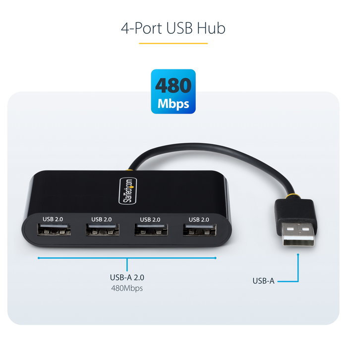 StarTech.com Hub USB 2.0 de 4 Puertos ST4200MINI2-USB-HUB Negro StarTech.com Hub USB 2.0 de 4 Puertos ST4200MINI2-USB-HUB Negro