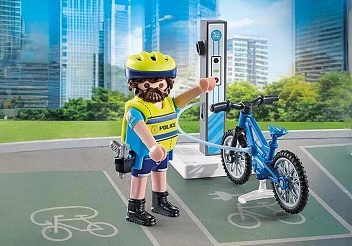 Playmobil Figura Patrulla en Bicicleta City Action 71732