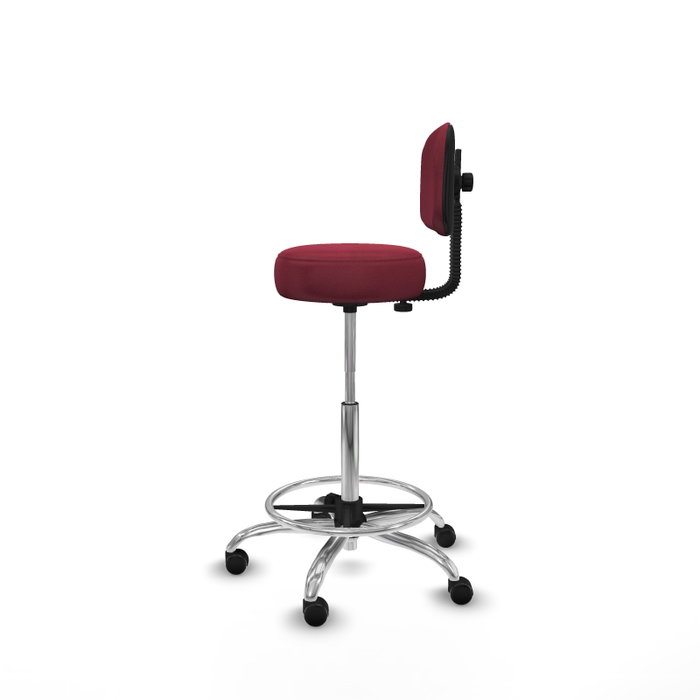 PIQUERAS Y CRESPO Taburete Llanos CL Bali Granate con Base Cromada