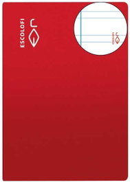 ESCOLOFI Pack de 10 Libretas A4 con 50 Hojas y Pauta 3,5, Rojo