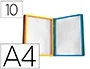 Liderpapel Portacatalogo de Pared con 10 Fundas DIN A4, Plástico PVC Colores Surtidos