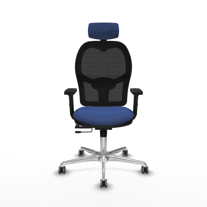 PIQUERAS Y CRESPO Silla de oficina Jorquera con mecanismo Sincro/Traslack, Azul marino y Negro