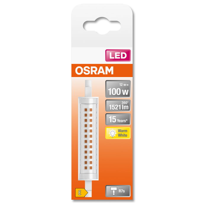 OSRAM LED Slim Line R7s 12W 1521 Lm Tubo Blanco Cálido 2700K 15000h Ahorro Energía E