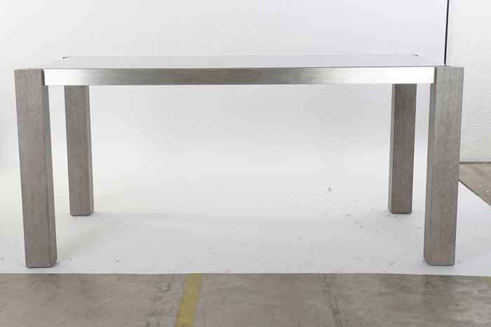 DKD Home Decor Mesa Comedor Roble Aluminio Cristal Templado Gris 92 x 74 x 162 cm DKD Home Decor Mesa Comedor Roble Aluminio Cristal Templado Gris 92 x 74 x 162 cm