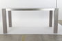 DKD Home Decor Mesa Comedor Roble Aluminio Cristal Templado Gris 92 x 74 x 162 cm