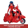 Bandai P50668 Miraculous Switch'n Go Scooter + Ladybug Lucky Charm Muñeca Articulada 26 cm