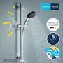 Grohe Set de ducha Vitalio Start 110 26032001 con rociador de 3 chorros, barra y flexo, fácil selección y ahorro de agua