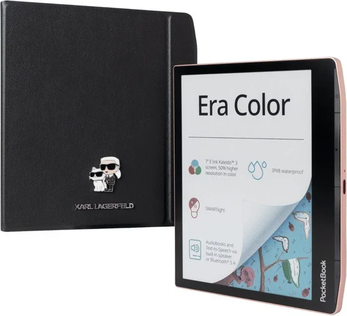 Pocketbook Era Color Fashion Edition Karl Lagerfeld - Tablet 7", 32 GB, 2500 mAh, RAM 1 GB, Pantalla Táctil, WiFi, Negro (Con estuche)