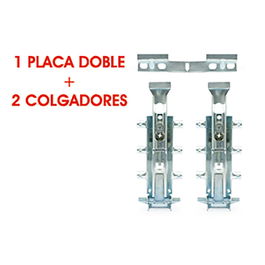 ITALIANA FERRAMENTA SPIDER Juego Colgador Oculto Zincado con Placa de Doble Fijación